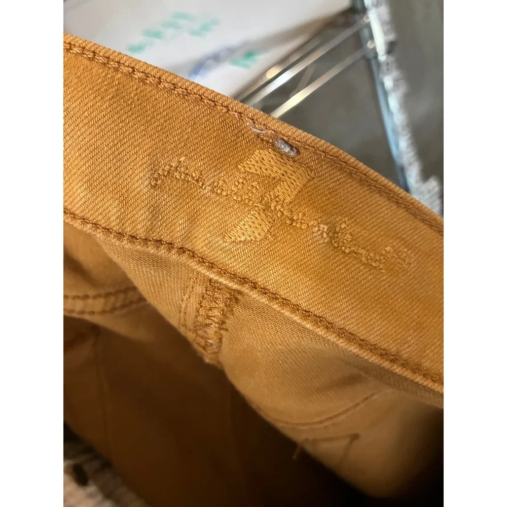 7 For All Mankind Mens Skinny Jeans Mustard Yellow Tobacco Brown Size 29 x 32